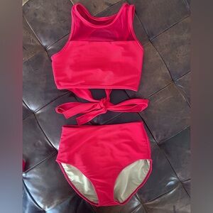 Five Dancewear Women’s Red Two Piece Set Top Bottoms - Size Small Adult